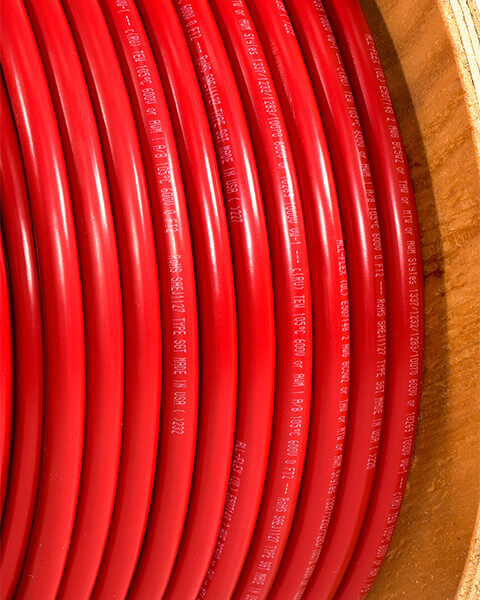 close up of red wire